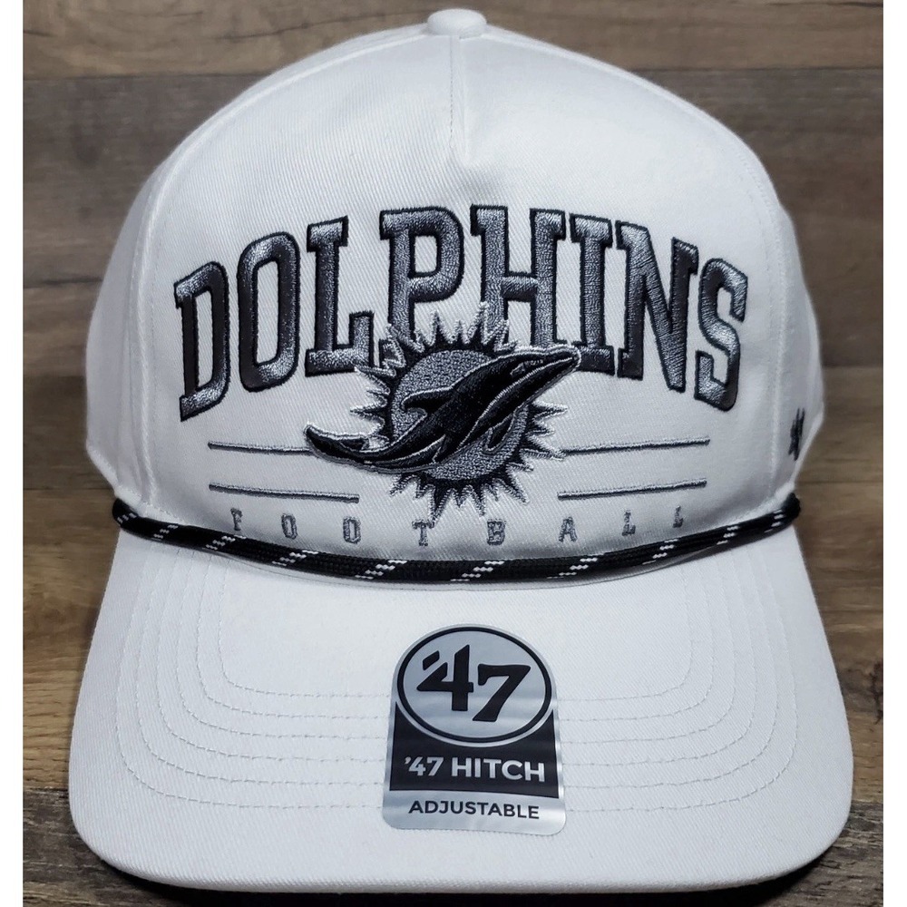 Miami Dolphins‎ '47 Hitch Rope Snapback Hat Cap White NEW